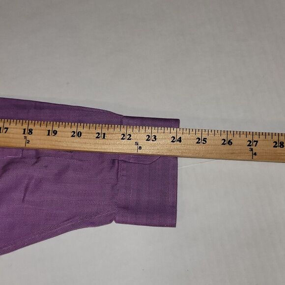 Cremieux Mens Long Sleeve Linen Button Down Dress Shirt Purple Size Collared - Picture 10 of 13